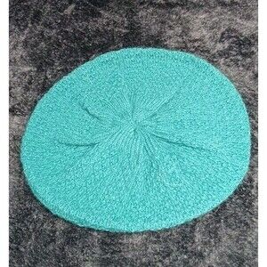 Volcom Knit French Style Artist Beret Slouchy Beanie Hat OS Turquoise Winter Cap